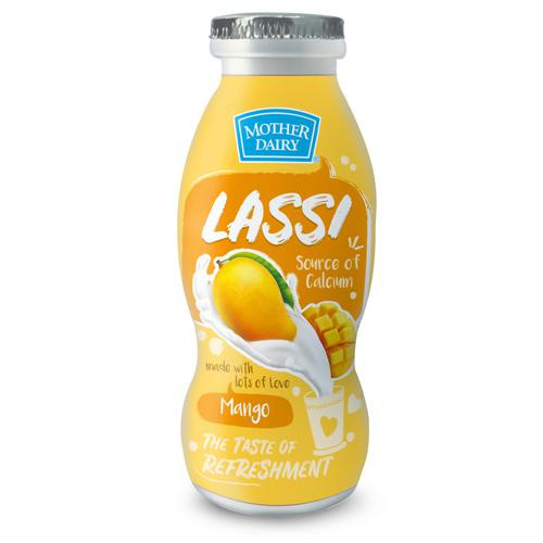 Mother Dairy Lassi - Mango (Asli Refreshment), 200 ml Bottle