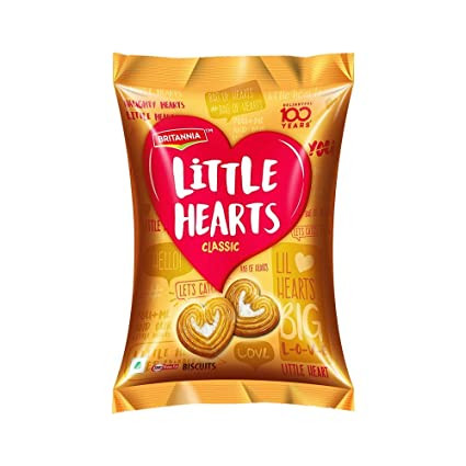 Britannia Little Hearts Biscuits, 34.5 gm Pouch