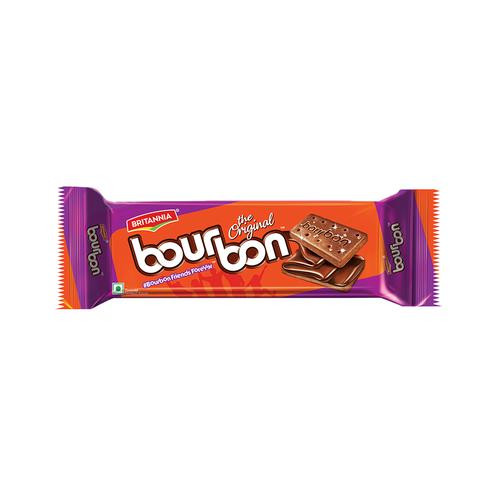 Britannia Bourbon Cream Biscuit - Chocolate Flavor, 120 gm Pouch