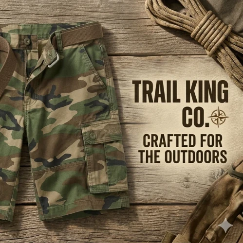 Loose Fit Camouflage Heavy Cotton Shorts For Men